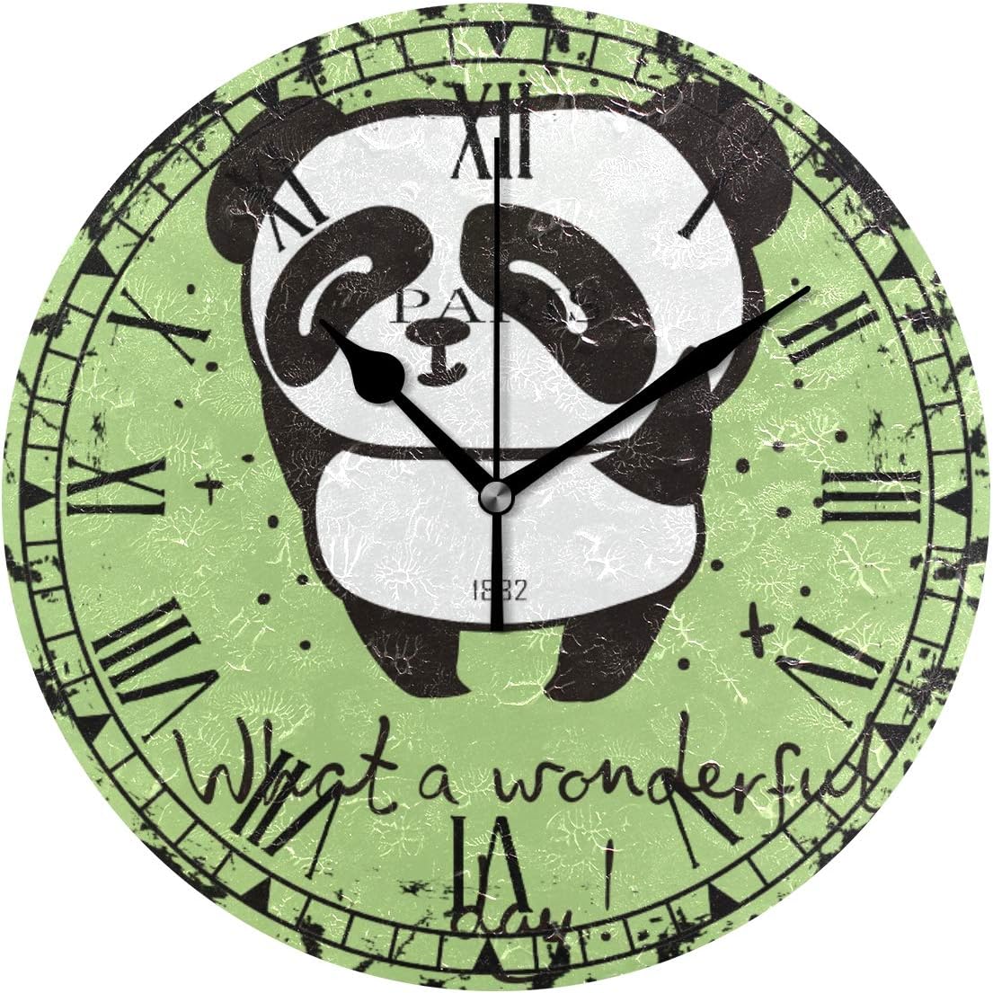 Amazon Com Lsdindf 1882 Paris Panda What Wonderful Antique Kitchen Wall Clock Eruner Lovely Silent Quiet Clock For Lounge Bedroom Living Room Dining Room Hallway Clock With Retro Feel Birthday Gift Home