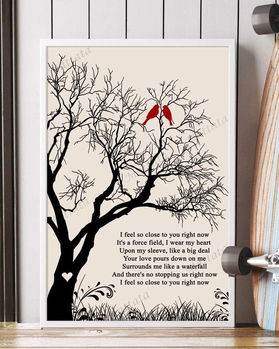Amazon Com Feel So Close To You Right Now Song Lyrics Mattata Decor Gift Portrait Poster Print 24 X 36 Kitchen Dining amazon com
