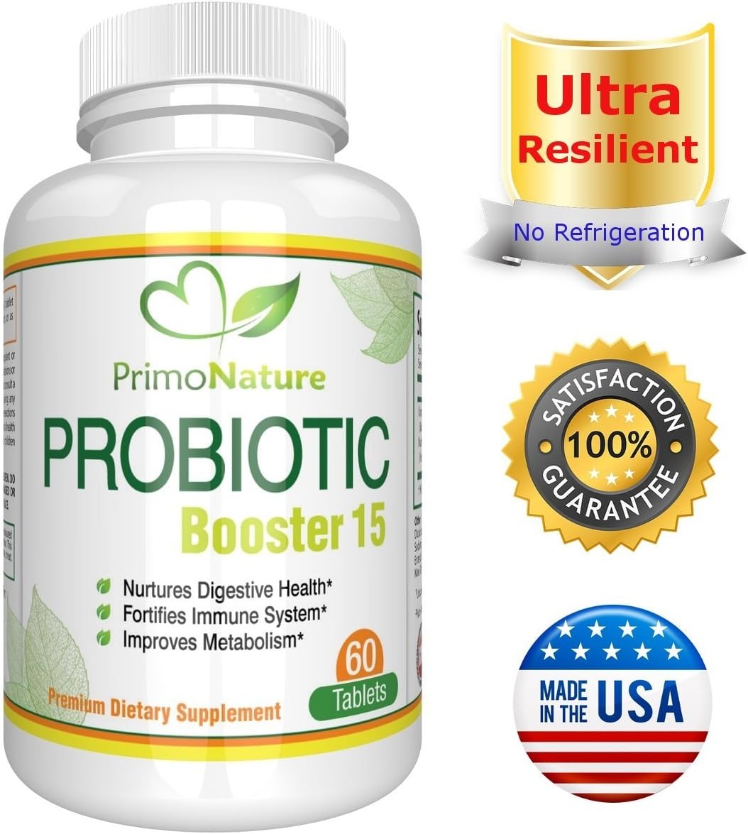 PrimoNature Probiotic Booster 15, No Refrigeration, 15 Billion CFU, Shelf Stable, Perfect for Travel