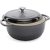 Best Choice Products 6qt Ceramic Non-Stick Heavy-Duty Cast Iron Dutch Oven w/Enamel Coating, Side Handles for Baking, Roastin