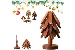 MARPEAL Wooden Trivet Tree, Wooden Tree Trivet Set, Christmas Trees Trivets Sets, Natural Trees Trivets Sets, for Hot Dish, Pot, Bowl, Teapot, Hot Pot Set (Dark Brown, 4pcs)