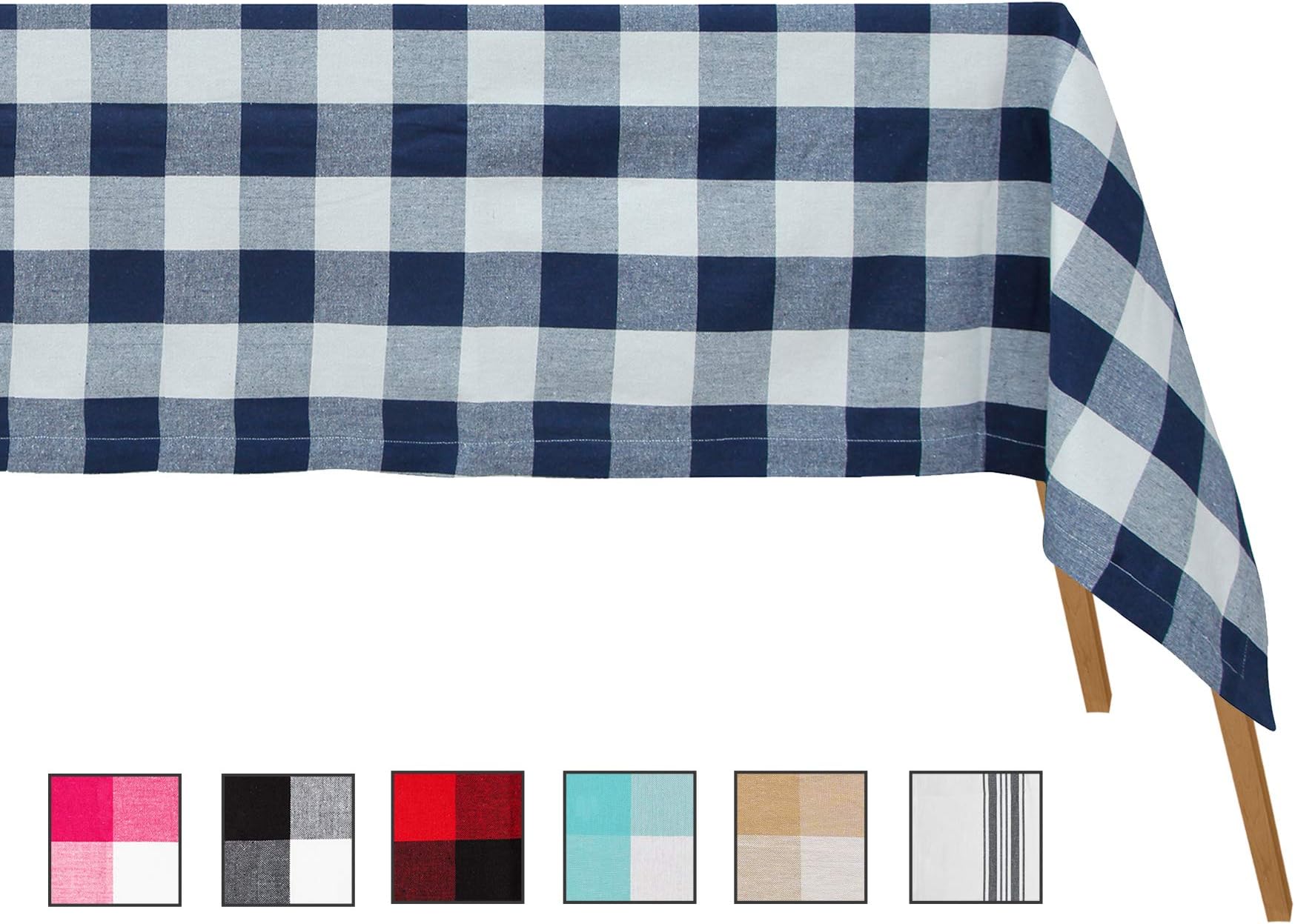 All Cotton and Linen buffalo checked tablecloths (63 x 109)