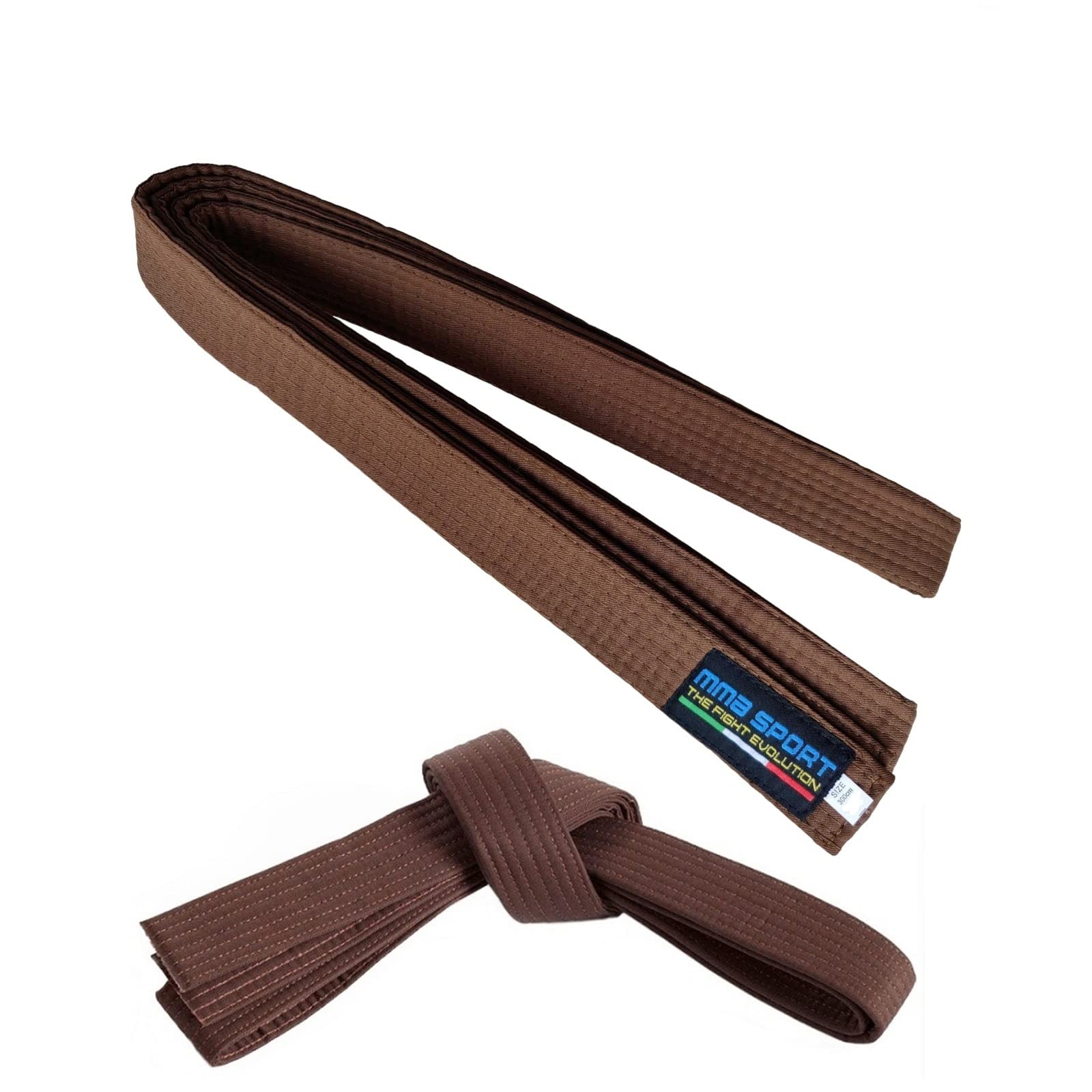 mmasport Karate Belt Judo Aikido Taekwondo Martial Arts Cotton (300 cm, Brown)