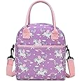 VASCHY Lunch Box Bag for Girls, Insulated Lightweight Lunch Box Tote for Little Girls School Daycare Kindergarten Unicorn