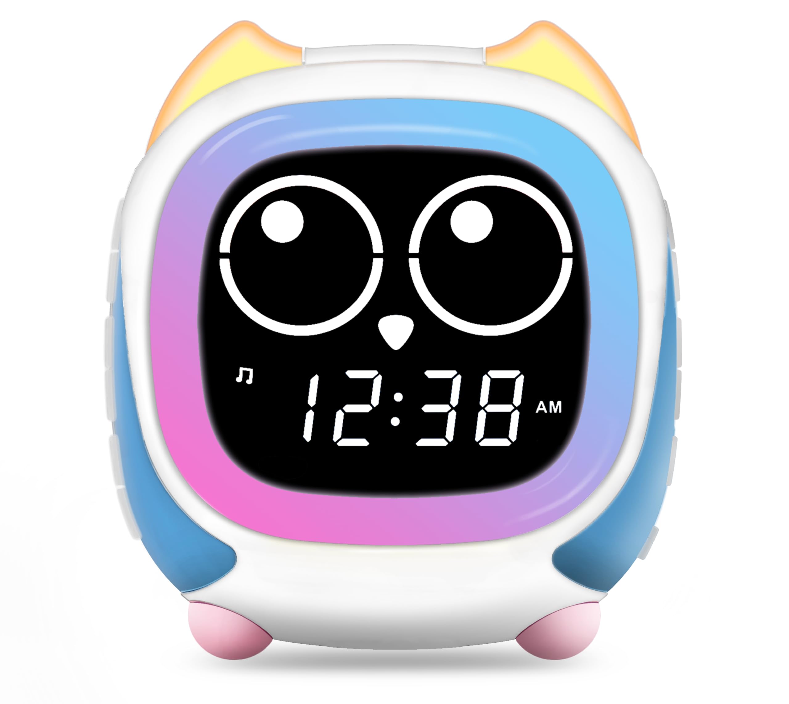 iTOMA Addo Kids Alarm Clock,Sunrise/Sunset Simulation Bedside Lamp, Grow Children's Clock Trainer and Bluetooth Music Player,White Noise Sleep Sounds Wake Up Clock Owl CKS912