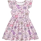 RAISEVERN Toddler Girls Dress Summer Ruffle Flutter Sleeve Dresses for Kids 2-7T
