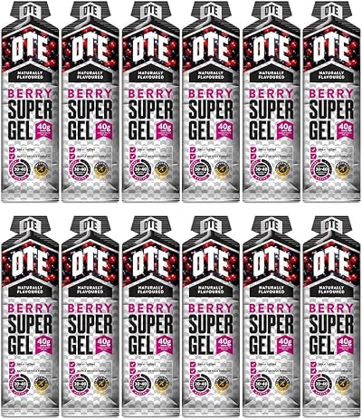 OTE Super Gel Berry 40g Carbohydrate Energy Gel Box of 12 for Endurance