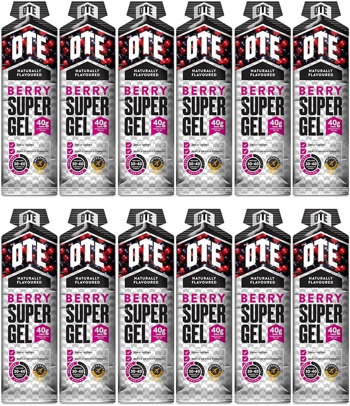 OTE Super Gel Berry 40g Carbohydrate Energy Gel Box of 12 for Endurance