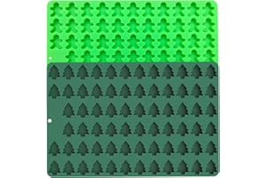 KBTBAK Mini Christmas Molds, Silicone Christmas Tree mold, Gingerbread Man Silicone Mold, Mini Gummy Mold for Baking, Cookies, Pudding, Jelly, Dog Biscuit, Set of 2