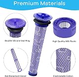 Dzpuhuojz 4 Pack Dyson V8/V7 Filter Replacement HEPA Pre/Post Filters Brush view 2