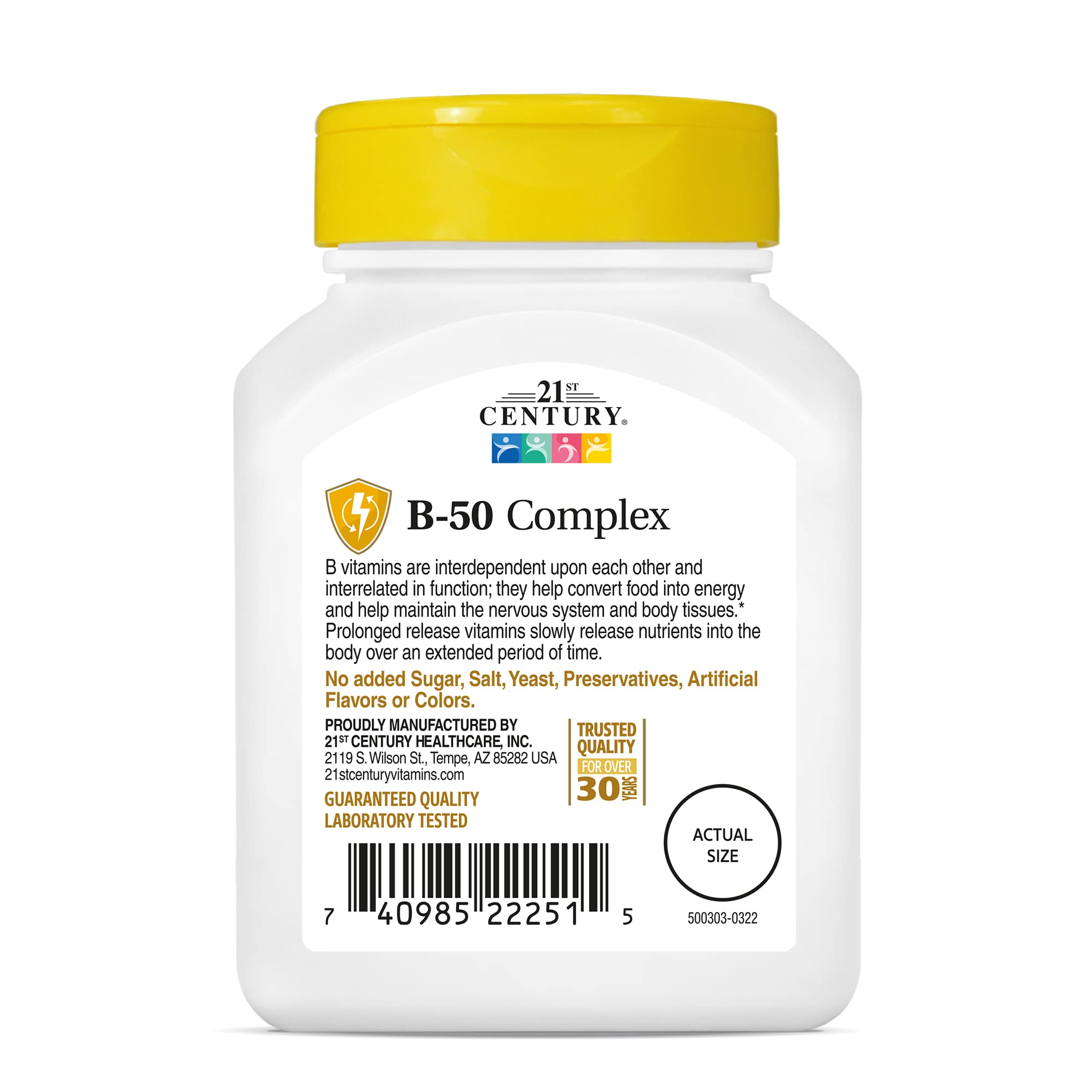 21st Century B 50 Complex Prolonged Release Tablets, 60 Count (Pack of 2)