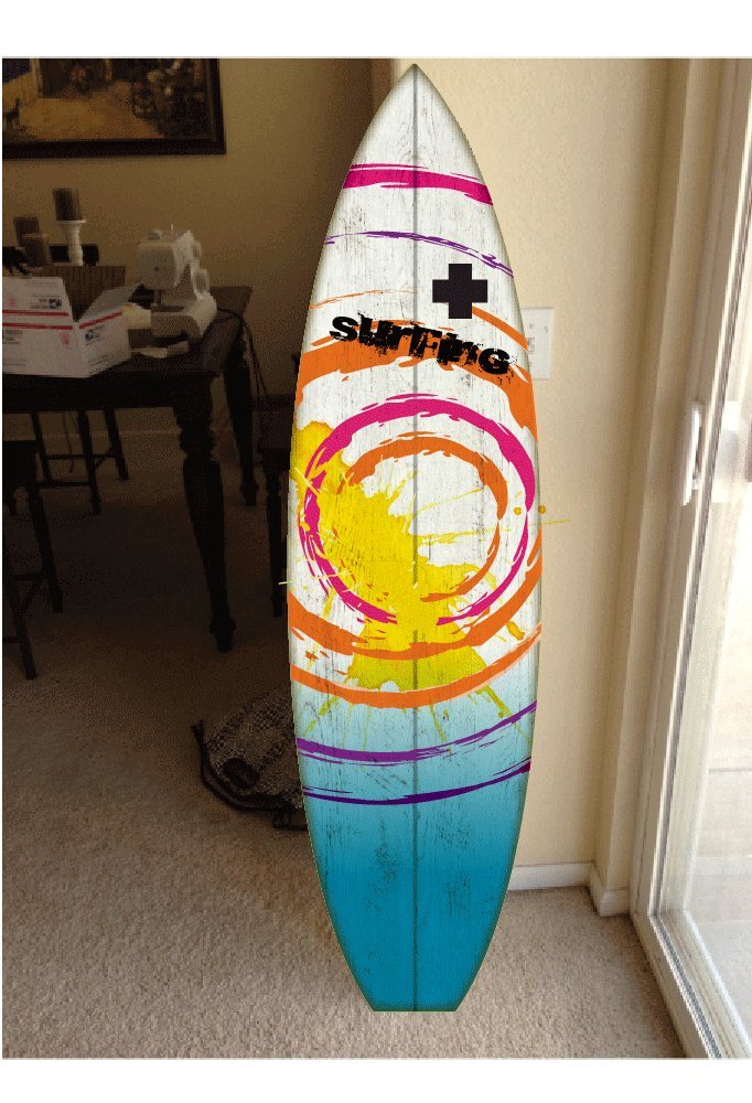 5' wall hanging surf board surfboard decor hawaiian beach