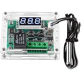 AEDIKO W1209 DC 12V Digital Temperature Controller Board Blue Digital Display Thermostat -50-110&deg;C Electronic Temperature Temp Control Module Switch with Waterproof Case (1-Pack)