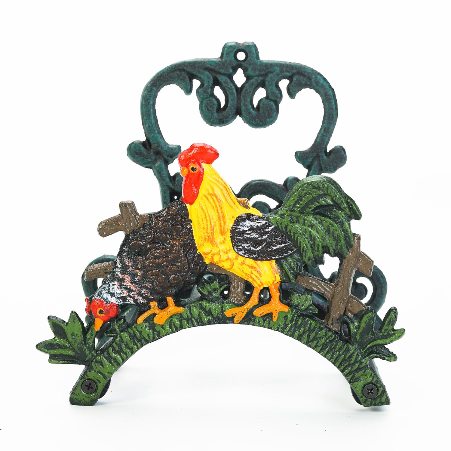 Sungmor Heavy Duty Cast Iron Hose Holder, Garden & Yard Decorative Cocks Wall Mounted Hose Butler, Water Pipe Holds, Rack, Hanger, Antique Wall Decorations