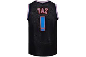 CNALLAR Youth Basketball Jersey Taz Space Movie Jersey Kids Sport Shirts White/Black