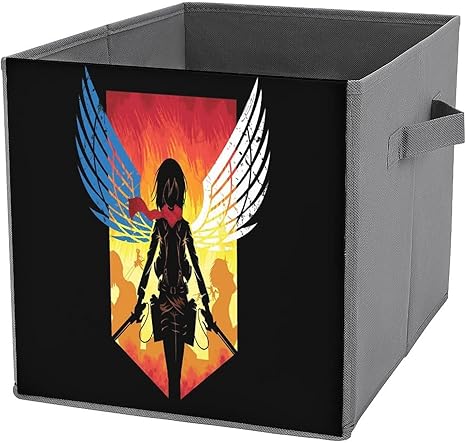 Amazon 折りたたみ収納ボックス収納ケース取っ手付き衣類 おもちゃファイル 雑貨収納大容量収納 ボックス進撃の巨人サスペンスブラッドアニメジャイアントアランイェーガーミカサアッカーマン 収納ケース ボックス オンライン通販