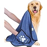Nobleza Dog Towel, Super Absorbent Large Pet Towel with Hand Pockets, Microfiber Quick Drying Dog Towels for Drying Dogs, Maz