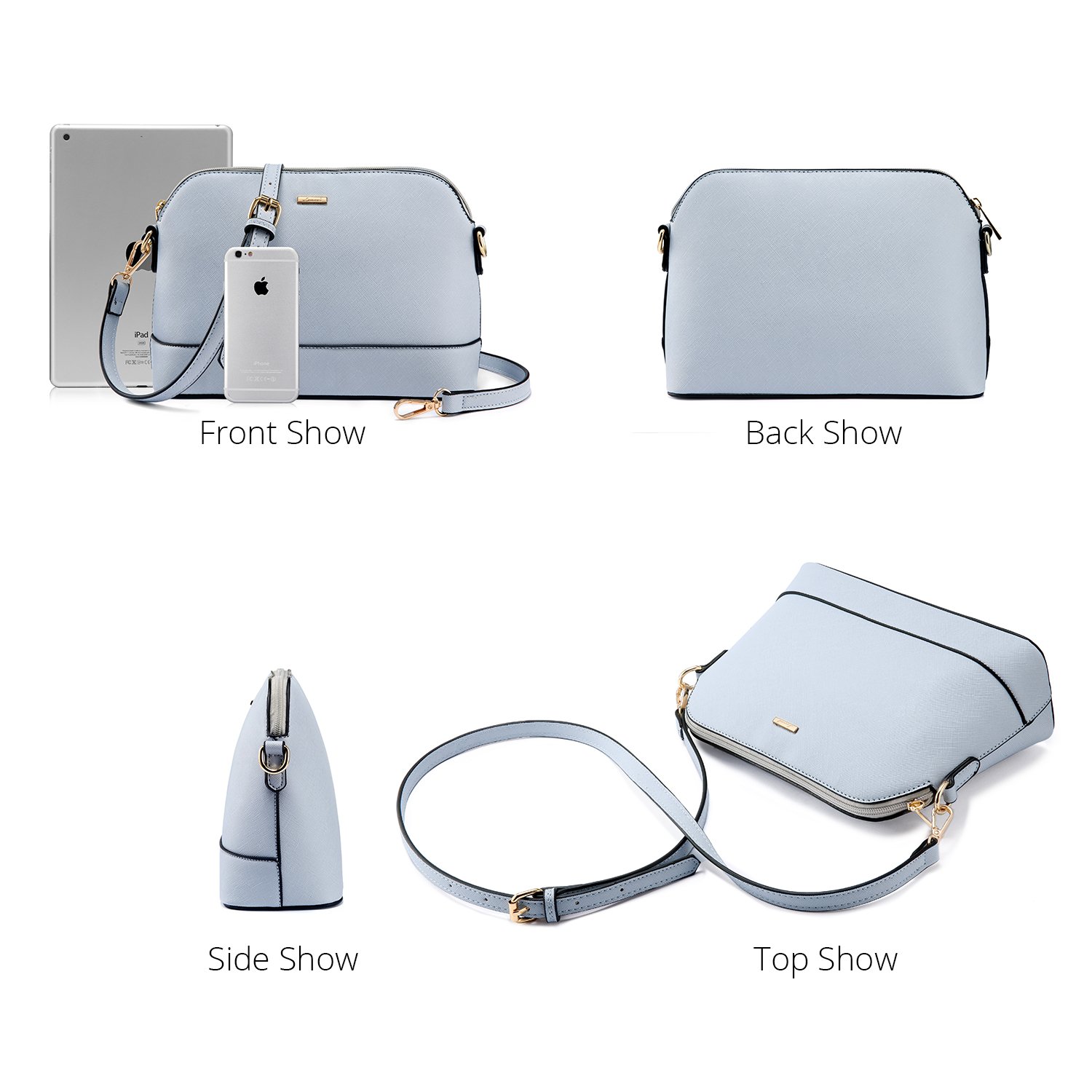 LOVEVOOK Handtasche Damen Schultertasche Handtaschen Tragetasche Damen Groß Designer Elegant Umhängetasche Henkeltasche Set 3-teiliges Set Hellblau