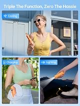 JISULIFE 3 in 1 Handheld Mini Fan USB Rechargeable 12-19 H Power Bank view 2