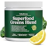 ColonBroom Superfood Greens Powder Supplement | Super Greens Juice Powder with Probiotics, Prebiotics, Spirulina & Chlorella | Natural for Energy, Immunity, Digestion & Detox Support | 28 Servings
