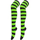 Bestjybt Women Striped Thigh High Socks Over Knee Socks Knee High Costume Stockings Leg Warmers