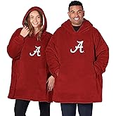 Northwest NCAA Hoodler Oversized Sherpa Pullover Hoodie with Embroidered Logo, Plush Wearable Blanket Sweatshirt, Soft Fleece