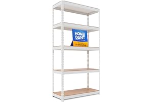 HOMEDANT 5 Tier Heavy Duty Garage Shelving Adjustable Metal Rack Storage Shelves Standing Shelf Unit Organizers Industrial Wa