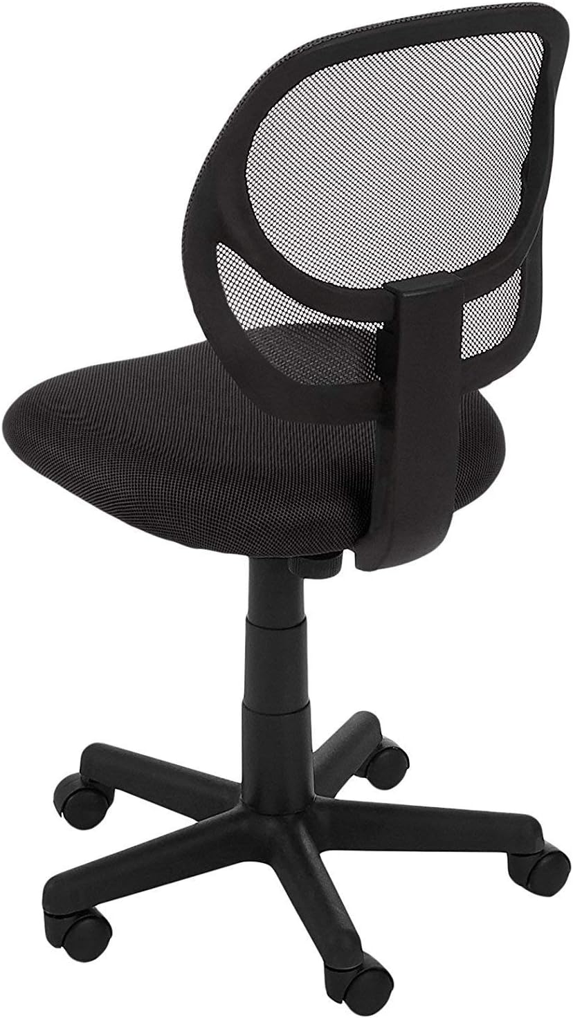 Basics Low-Back, Upholstered Mesh, Adjustable, Swivel Computer Office Desk Chair, Black: Furniture & Decor