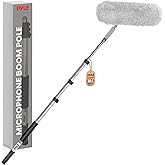 Pyle Telescope Microphone Boom Fish Pole for Shotgun Mics with Adjustable Length-5.7’ ft. (PMKSB06), Black