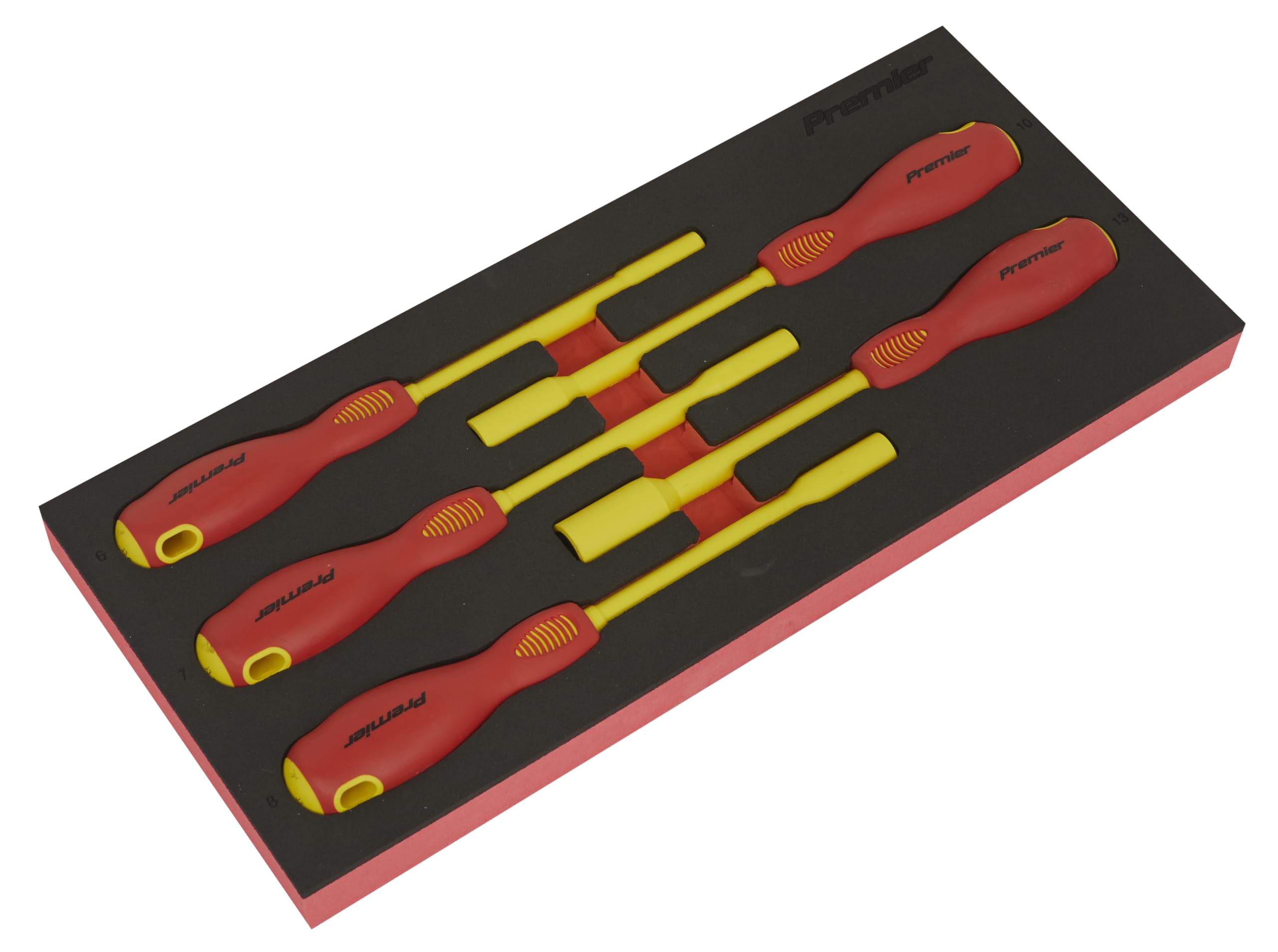 Sealey Premier 5pc Insulated Nut Driver Set with Tool Tray - VDE Approved - TBTE08