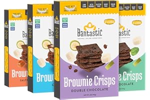 Bantastic Brownie Keto Snack Variety Pack (Double Chocolate, Mint, Coconut, Caramel) - Crunchy Thin Low Carb, Sugar-Free, Gluten-Free, Dairy-Free Brownies Healthy Snack, 3 Oz Ea (Pack of 4)
