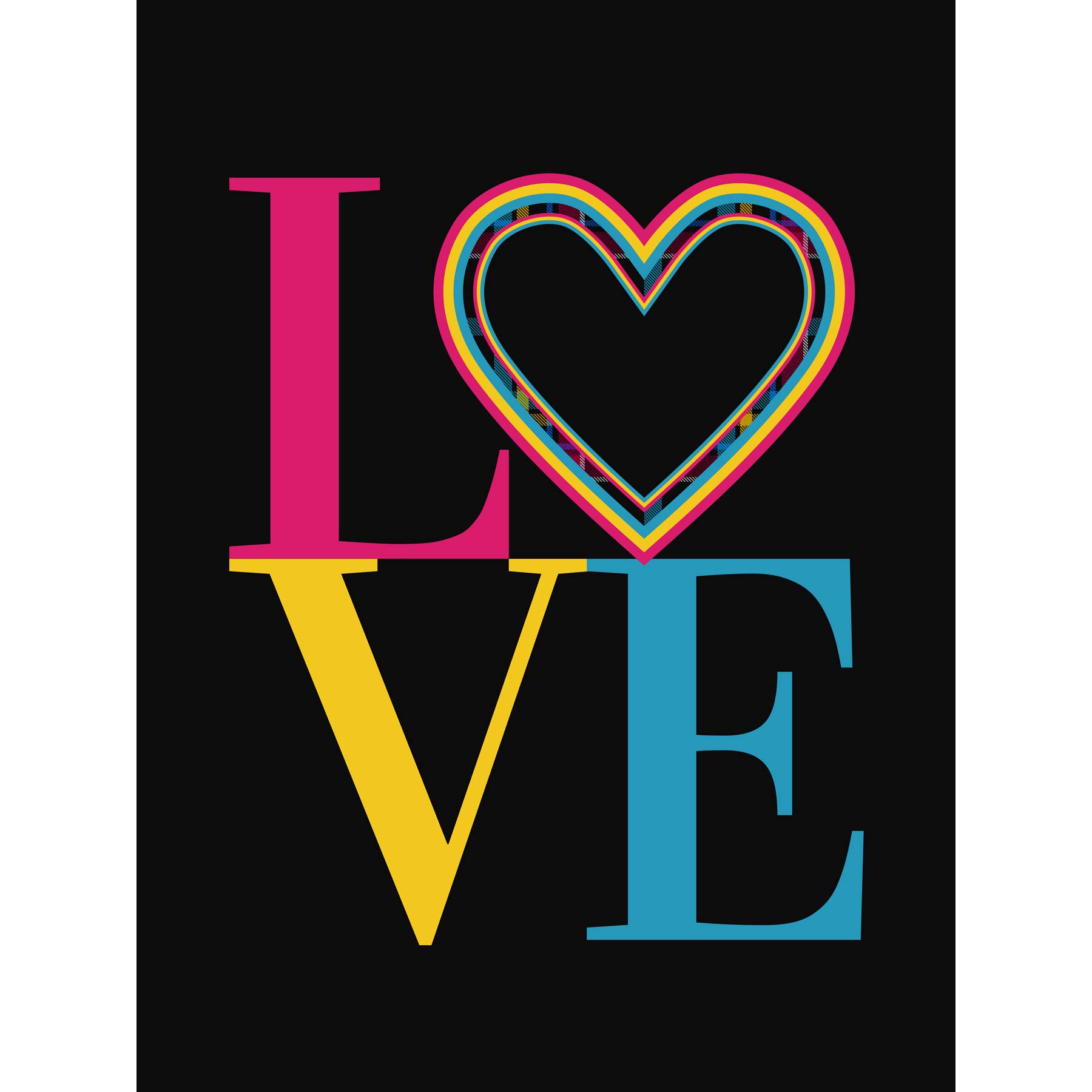 Wee Blue Coo Who Cares Scotland Love Heart Tartan Large Wall Art Poster Print Thick Paper 18X24 Inch