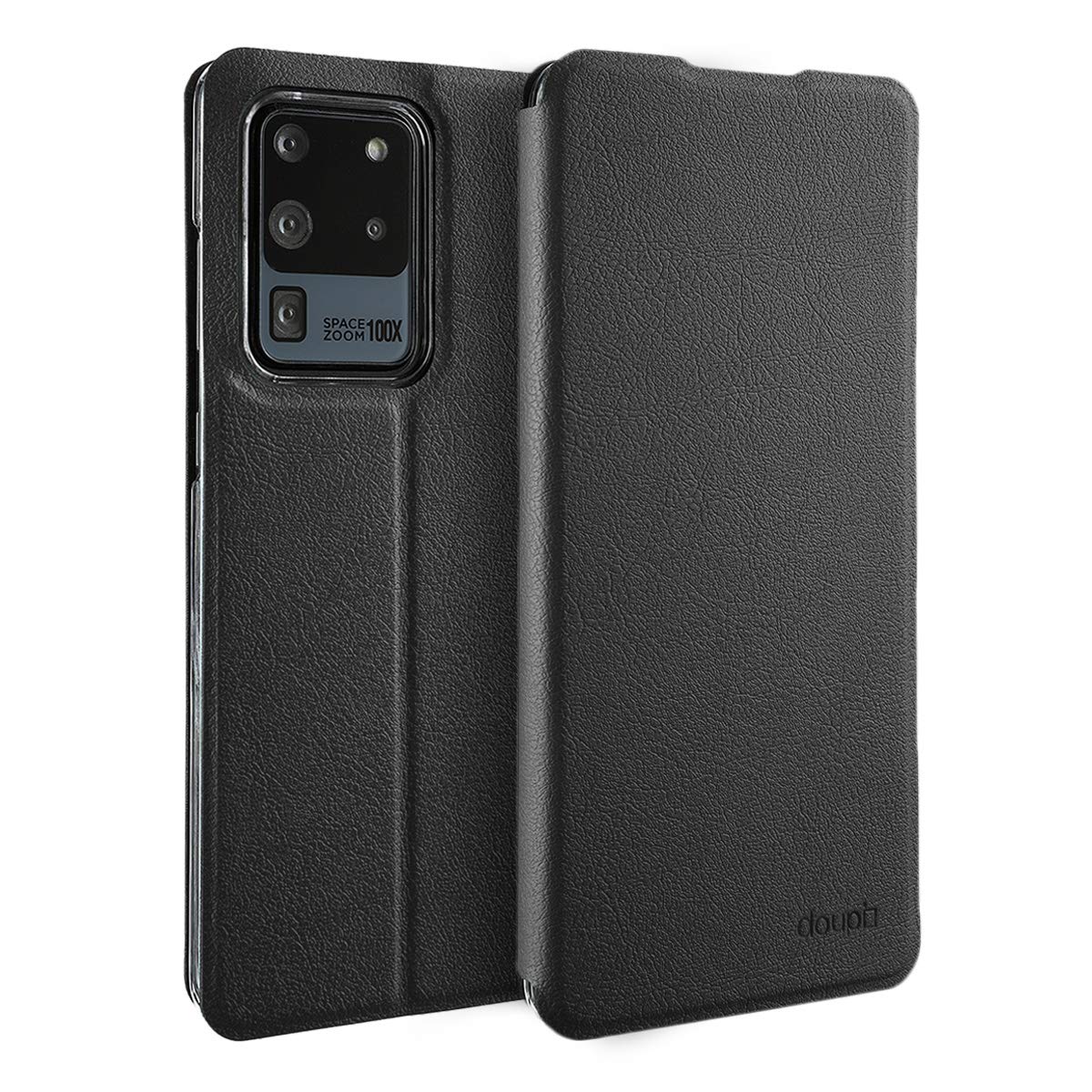 doupi Flip Cover for Samsung Galaxy S20 Ultra (S20Ultra), Magnet Protective Flip Case Book Style Screen Protector Stand, black โ image 1