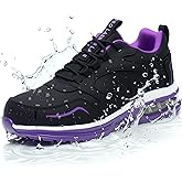 LANSNBO Waterproof Steel Toe Shoes for Women Non Slip Puncture Proof Safety Work Sneakers Comfortable Lightweight Fashion Footwear for Industrial Construction and Food Service