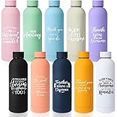 Bokon 10 Pcs Employee Appreciation Gifts Thank You Water Bottle Bulk 17 oz Stainless Steel Frosted Inspirational Team Bottle with Box for Coworker Teacher Nurse Staff Christmas Gifts