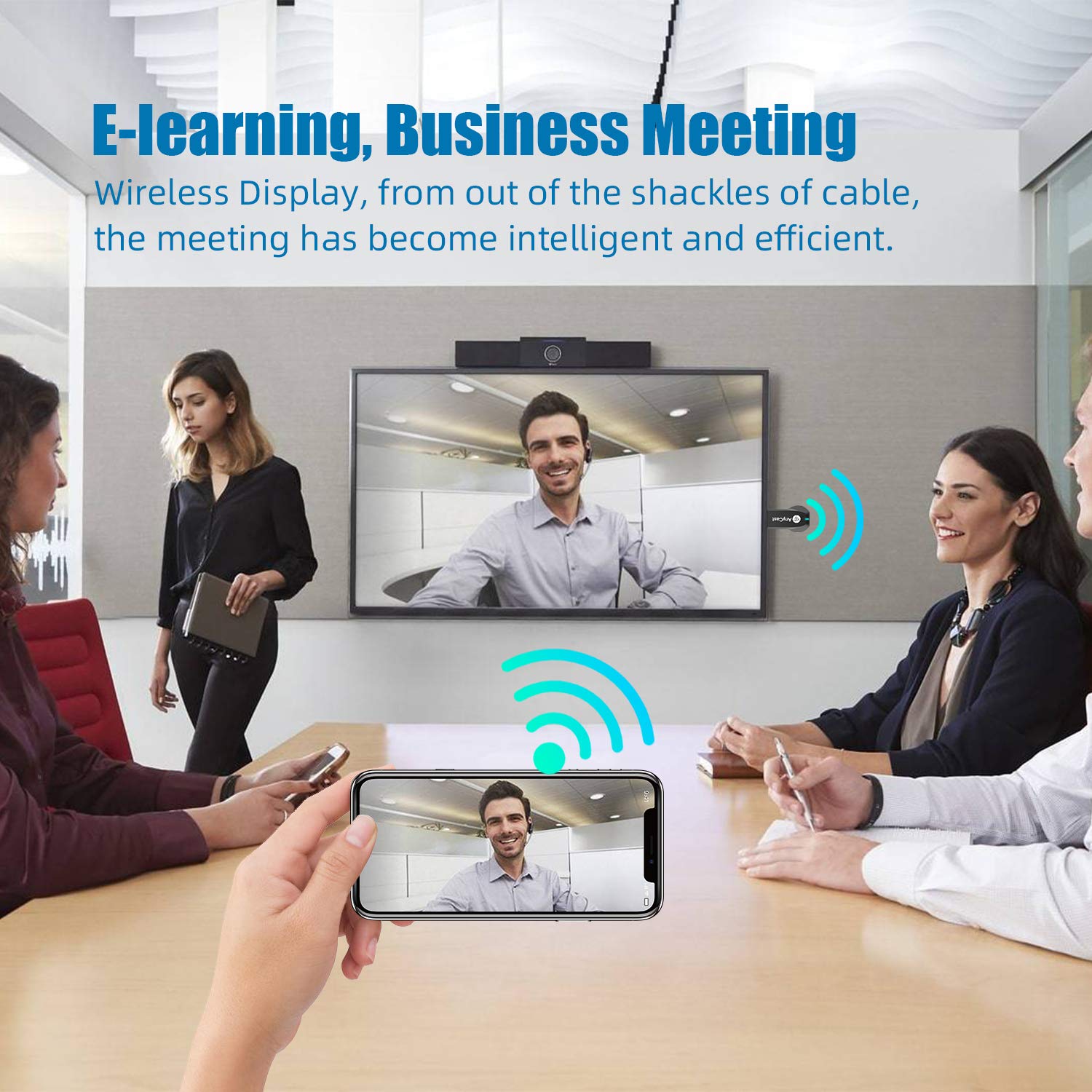 Anycast HDTV Wireless Display Adapter WiFi 1080P Mobile Screen Mirroring Receiver Dongle to TV/Projector Receiver Support Android Mac iOS Windows