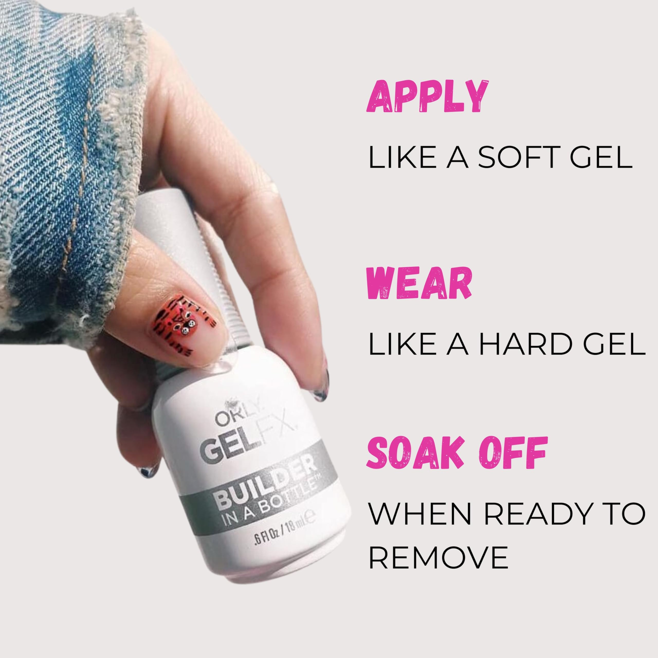 Orly Builder In A Bottle Soak-Off Sculpting Gel For Quick Nail Extension, Repair And Strengthening | Long-Lasting Builder Gel With Brush-On Application |Salon-Quality Nails At Home (Clear) - Image 7