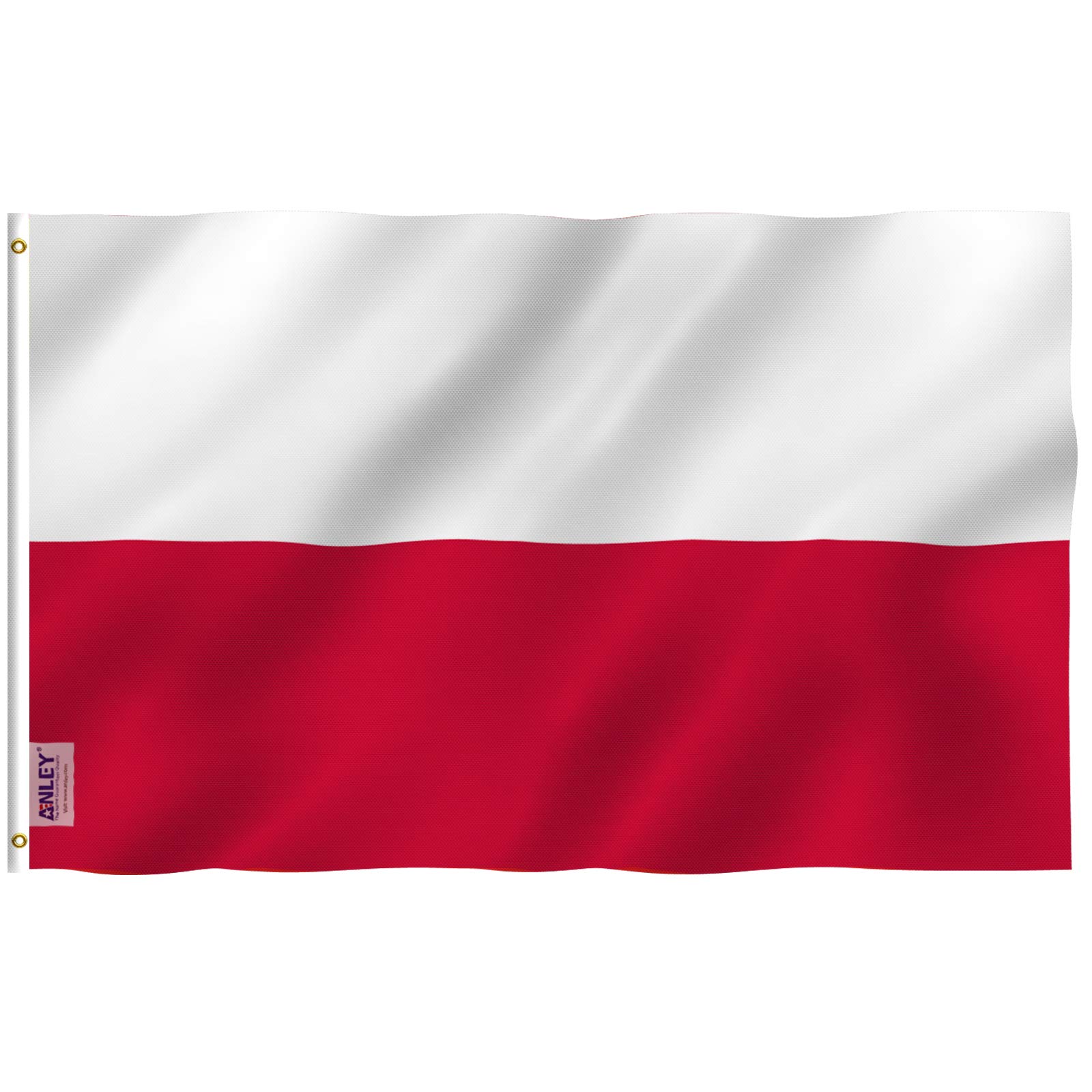 ANLEY Fly Breeze 3x5 Feet Poland Flag - Vivid Color and UV Fade Resistant - Canvas Header and Double Stitched - Republic of Poland Flags Polyester with Brass Grommets 3 X 5 Ft