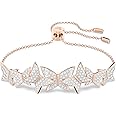 Swarovski Lilia bracelet, Butterfly, White, Rose-gold tone plated