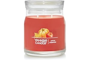 Yankee Candle Apple Pumpkin Scented, Signature 13oz Medium Jar 2-Wick Candle, Over 35 Hours of Burn Time