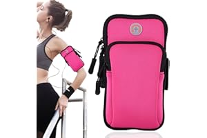AiScrofa Sports Armband, Running Gym Universal Smartphone Arm Bag with Earphone Hole Multifunctional Pockets foriPhone 15, 14, 13, 12, 11 Pro Max, Xs, Xr, X, 8 Plus, SE, Galaxy S22 Ultra and More