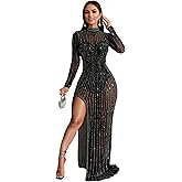 Figdaw High Slit Sexy Evening Gowns Long Prom Dress for Women Formal Elegant
