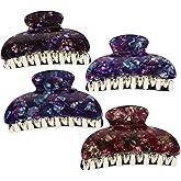 Beavorty Hairpin Set for Girls 4 Pack of Large Acrylic Hair Clips Bath Shower Hair Claws Fashion Hair Accessory for Women Non-Slip Design Random Style