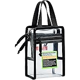 Rough Enough Clear TSA Approved Toiletry Bag Portable Travel Makeup Case with Handles Zipper Transparent Toiletries and Cosmetic Organizer Storage