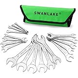 SWANLAKE 19Pcs Super-Thin Open End Wrench Set with