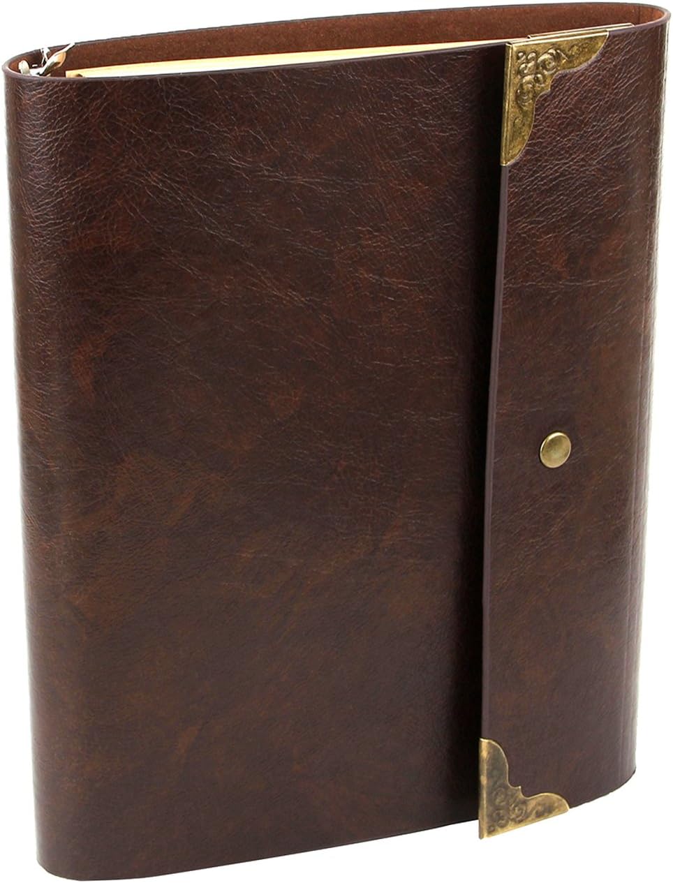 XIUJUAN A5 Notebook Leather Journal Refillable Diary Blank Sketchbook with Pocket, Vintage Christmas Valentines Gifts Anniversary Wedding Birthday Retirement Presents for Women Men Girls Boys, Coffee