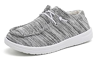 Betrue Kids Boys Girls Breathable Loafers Slip-On Casual Canvas Boat Shoes Lightweight Lace Up Loafers(Little Kid/Big Kid)