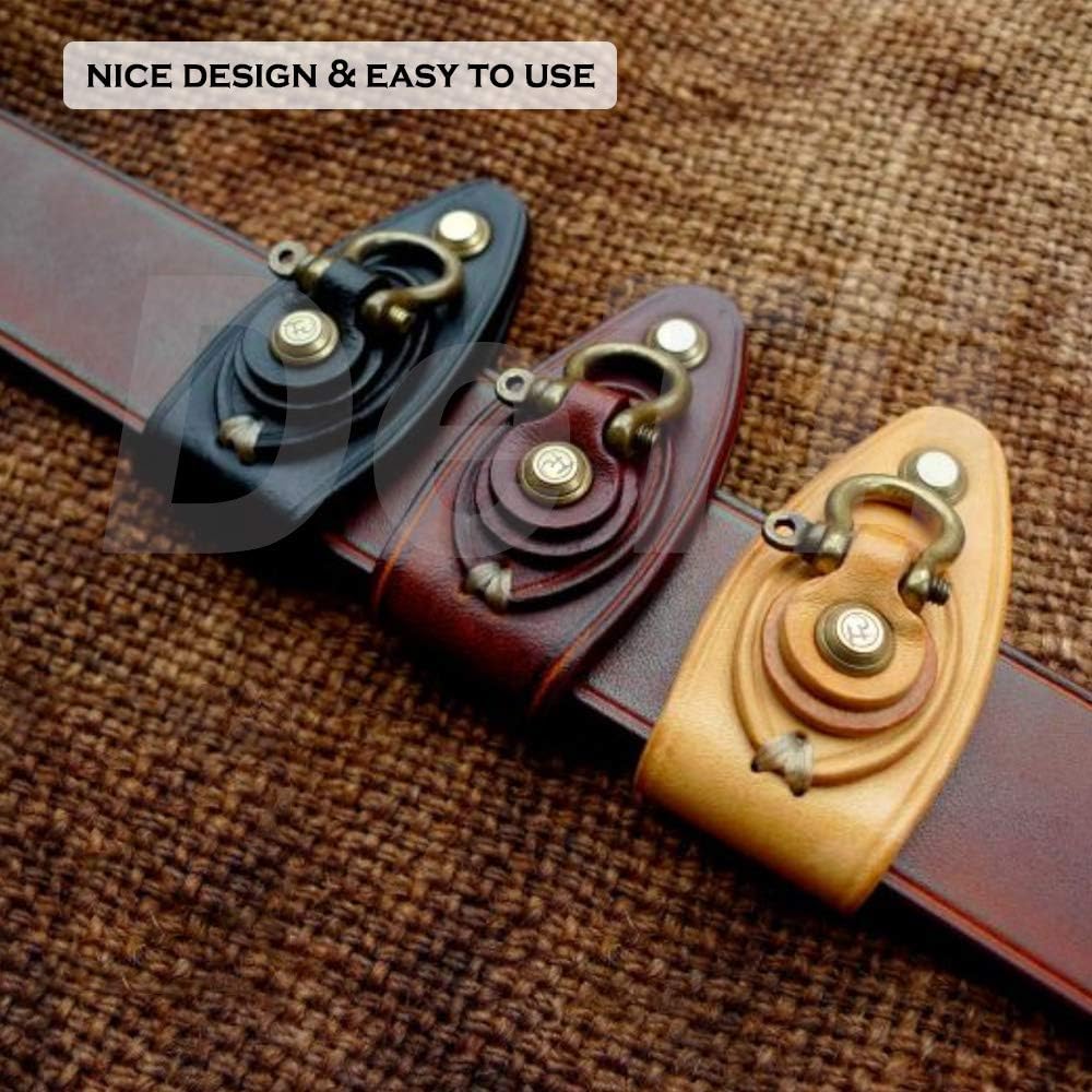 2PCS D-Rings with Screw Pure Brass Shackles Horseshoe U Shape Key Ring DIY Leather Craft Purse Small Heavy Duty Keychains for Car Keys Easy Open Durable Driving Keychain (Small-1/4")