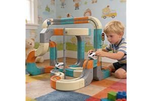 Yonsaeik 3D Infinity Track 126 PCS Electric Train Set with 3D Flexible Track, Interactive Race Track Toy for Kids, Buildable 
