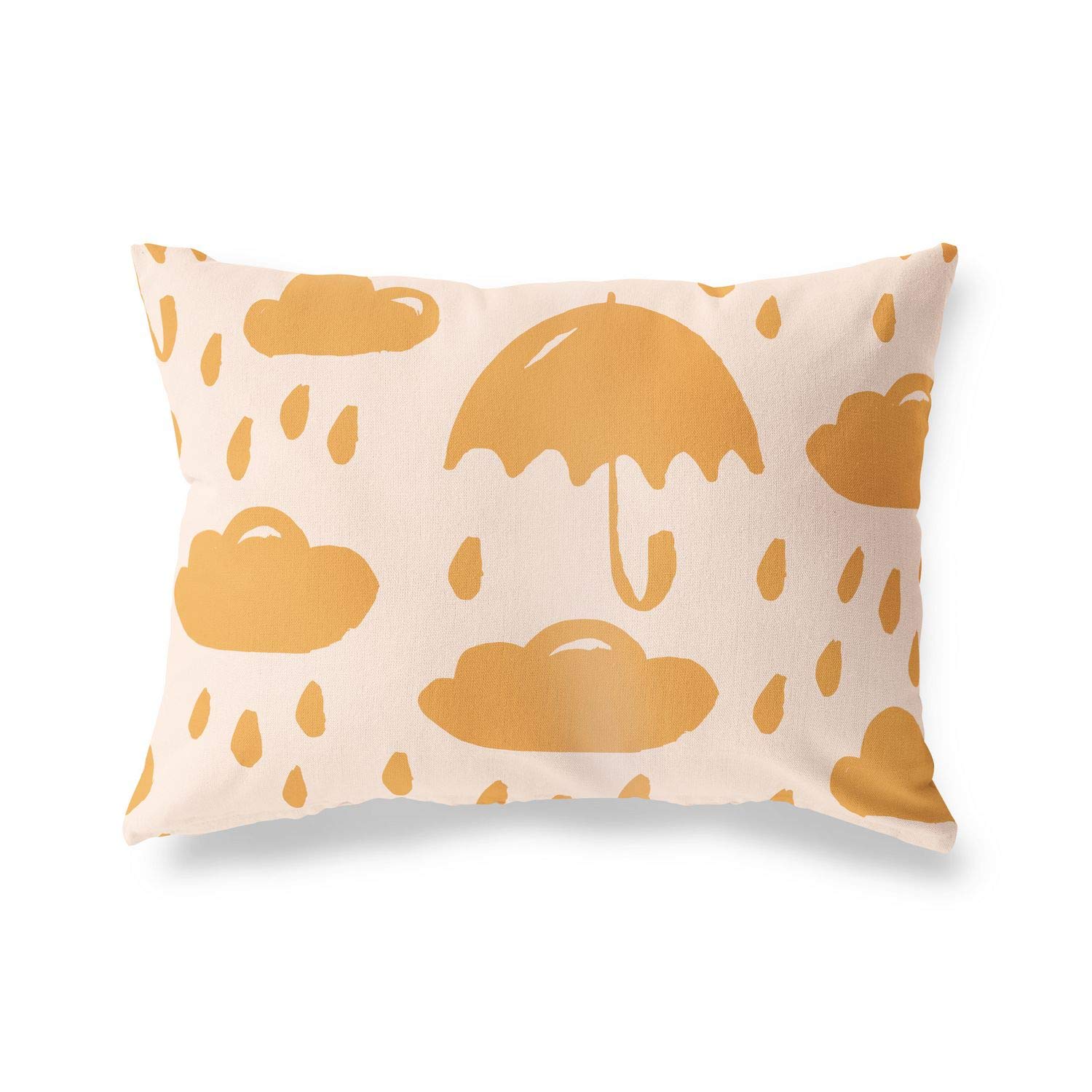 BonaMaison Decorative Cushion Cover, Orange-Off White Throw Pillow Covers, Home Decorative Pillowcases for Livingroom, Sofa, Bedroom, Size: 45X60 Cm - Designed and Manufactured in Turkey